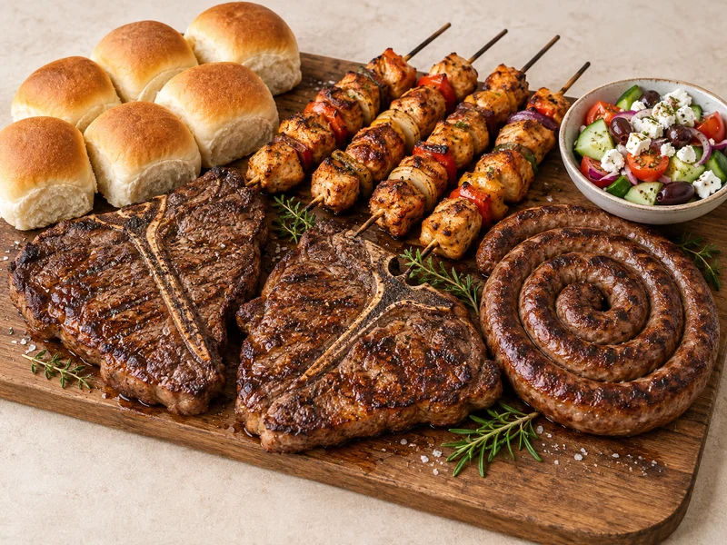 A generous selection of fresh meat for a family braai